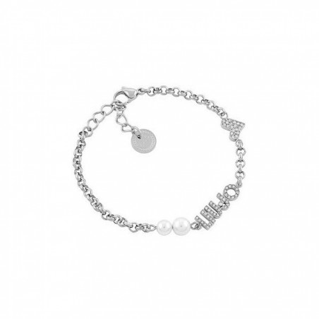 Bracelet Woman LIU JO Icon LJ1690 Silver Color with White Pearls and Heart