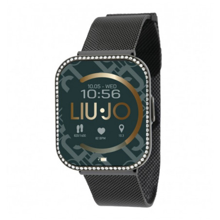 Orologio Smartwatch Unisex Liujo SWLJ098 in Acciaio Pvd Nero Cinturino Maglia Milano